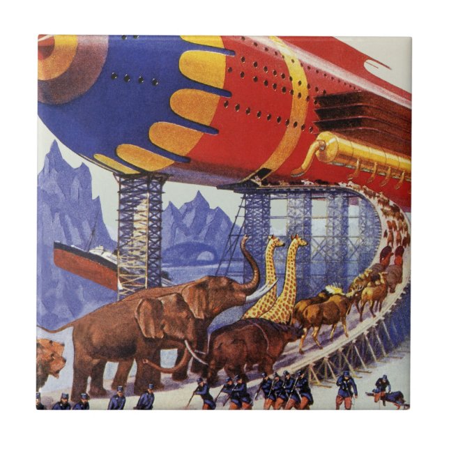 Ficção científica vintage, animais selvagens da ar (Frente)