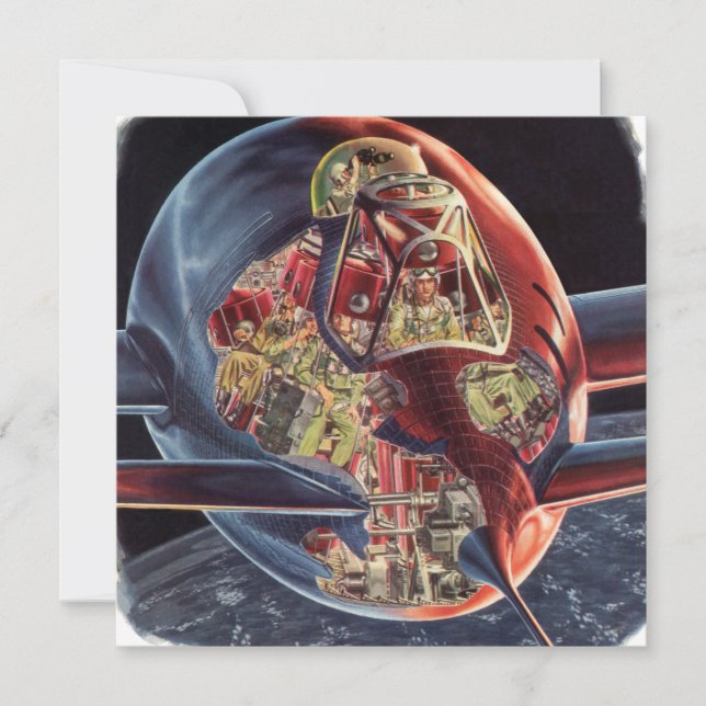 Ficção Científica Vintage Astronauta Foguete Espaç (Frente)