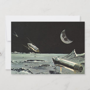 Ficção Científica Vintage, Foguetes Espaciais Lua 