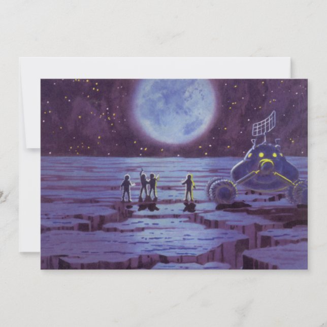 Ficção Científica Vintage Rover Alienígenas na Lua (Frente)