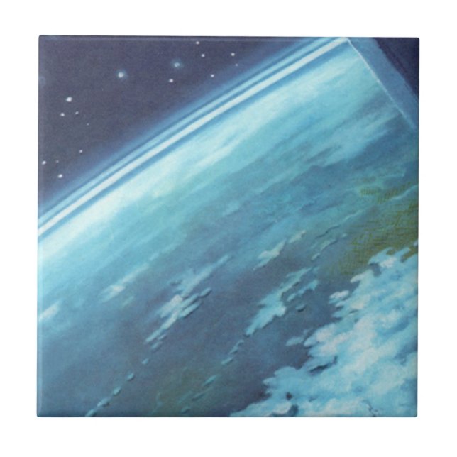 Ficção científica vintage, Terra à noite com estre (Frente)