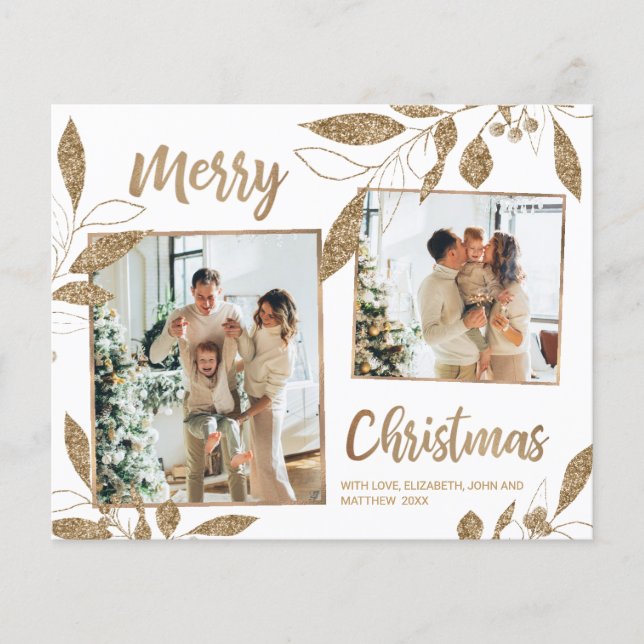 Ficha de Natal Fotográfica Elegante de Orçamento F (Frente)