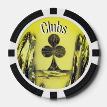 Ficha de Poker Club Preto e Amarelo