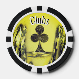 Ficha de Poker Club Preto e Amarelo