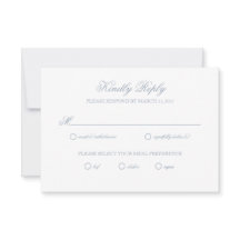 Ficha RSVP de Casamento de Cinza Azul Dusty