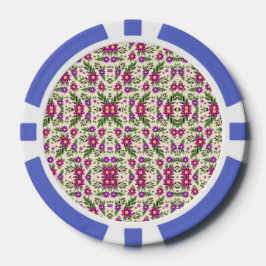 Fichas De Poker A casino chip features intricate floral patterns