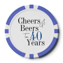 aniversário de 40 anos Cheers and Beers Party Blue