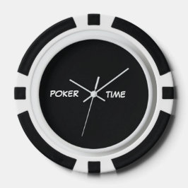 Fichas De Poker Branco Preto do Tempo de Poker