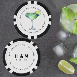 Fichas De Poker Casamento de Voucher com Daiquiri, Branca Negra, M