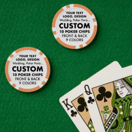Fichas De Poker Chips personalizados do pôquer do casino ORANGE