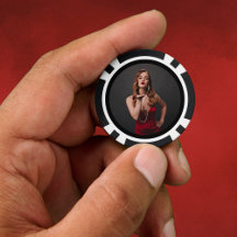 Chipsets de pôquer de fotos em preto e branco