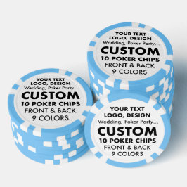 Fichas De Poker Chipsets personalizados de pôquer AZUL LUMINOSO