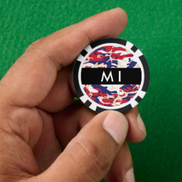 Fichas De Poker Dia da Independência Camuflagem Seu nome Personali