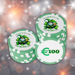 Fichas De Poker Dia de São Patrício Gnomo Bonito com Cerveja |