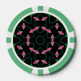 Fichas De Poker Emerald and Pink Kaleidoscope