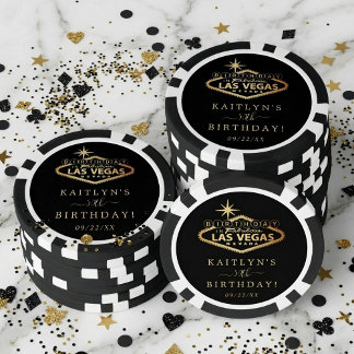 Fichas De Poker Festa de Aniversário Elegante em Las Vegas