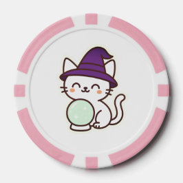 Fichas De Poker Gato de Halloween de Kawaii - Mágico e Adorável Sp