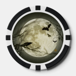 Fichas De Poker Halloween Moon Spooky Crows