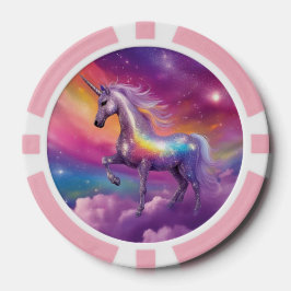 Fichas De Poker Jewel Tone Cosmic Sparkle Rainbow Glitter Unicorn