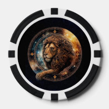 Leo Lion Poker Chips - Símbolo Zodiac