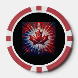 Fichas De Poker Maple Leaf Canadian Flag Fractal