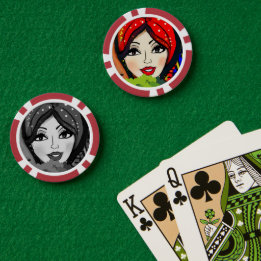 Fichas De Poker Noite de Jogo da Dama Sorte