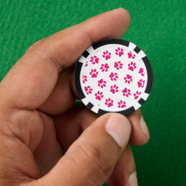 Fichas De Poker Padrão De Patas, Patas Cachorros, Patas Rosa