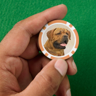 Fichas De Poker Pintura de Cachorro de Bordéus - Arte Cachorra Ori