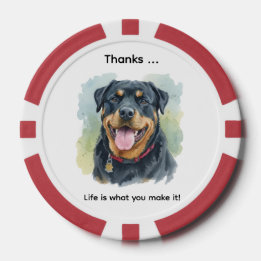 Fichas De Poker Retrato personalizado de Rottweiler de estimação e