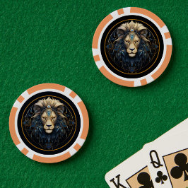 Fichas De Poker Símbolo solar preto moderno, Dourado, símbolo fant