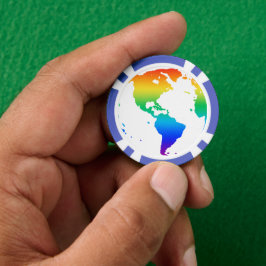 Fichas De Poker Terra do planeta colorida do arco-íris