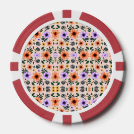 Fichas De Poker Two poker chips are shown each featuring a floral