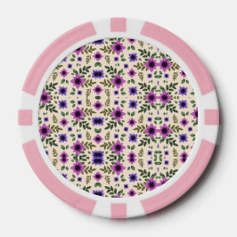 Fichas De Poker Two poker chips with pink borders and intricate 