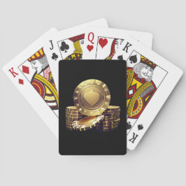 Fichas de Pôquer Douradas Cartas de Baralho