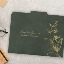 Elegante de escritório verde-escuro de ouro