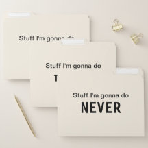 Material eu estou indo fazer hoje, amanhã & nunca