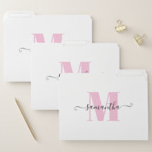 Rosas claro e Monograma de Bolinhas Branca