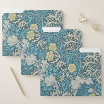 William Morris, padrão art nouveau, algas, azul,f