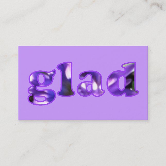 Fico feliz com Cartões de visitas de flores roxas (Frente)