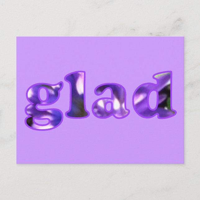 Fico feliz com cartões postais roxos de flores (Frente)