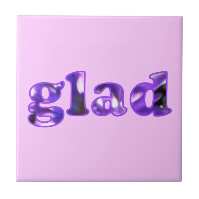 Fico feliz com flores roxas Trivet (Frente)