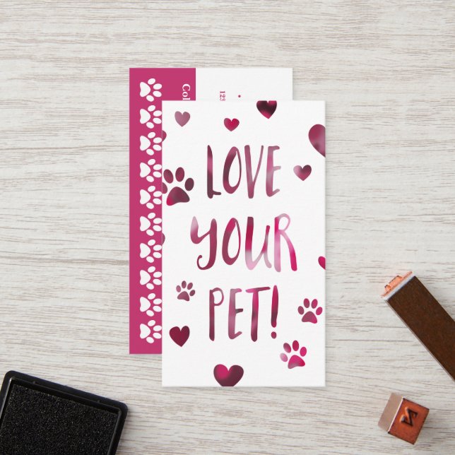 Fidelidade ame seu bokeh do cartão de perfurador do animal de (Frente/Verso In Situ)