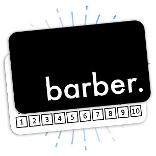 Fidelidade barbeiro. cartão de perfurador da lealdade