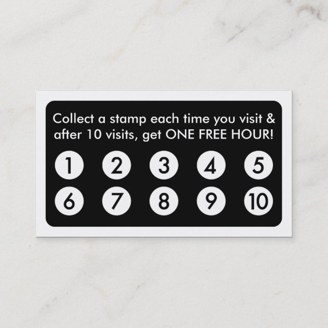 Fidelidade cartão da lealdade de SALÃO de PISCINA da (Verso)