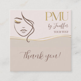 Fidelidade Cartão de Agradecimento Bege & Dourado Elegante PM