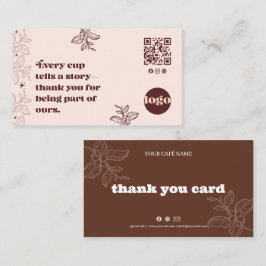 Fidelidade Cartão de Agradecimento da Loja de Café Boho