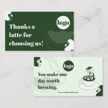 Cartão de agradecimento de cafeteria