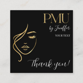 Fidelidade Cartão de Agradecimento Luxo Preto & Dourado PMU
