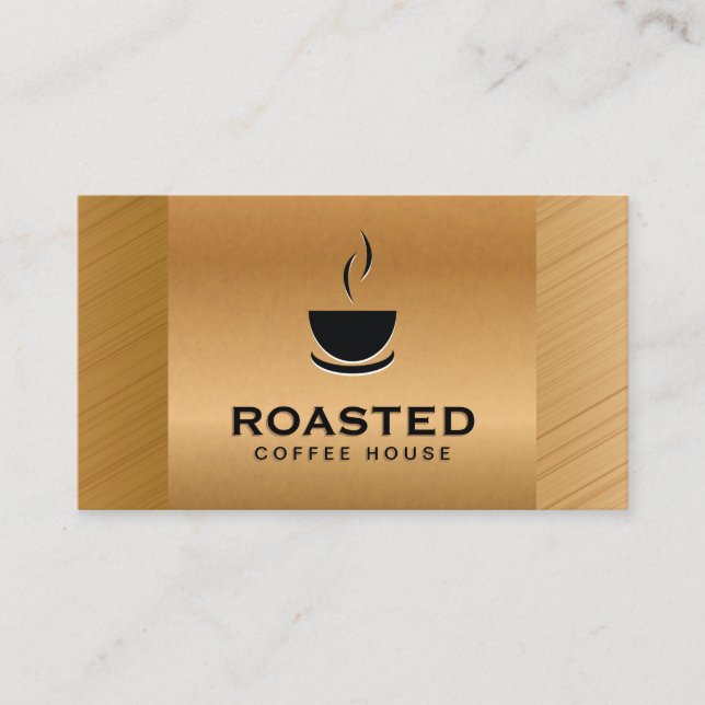 Fidelidade Cartão de Almoço de Café | Fundo Metálico de Bronz (Frente)
