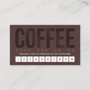 Fidelidade Cartão de Café Preto